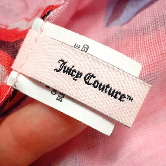 Juicy Couture Pink Lip Scarf with Rhinestones - Picture 2 of 6